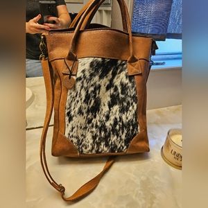 Hair on Leather Cowhide Handbag